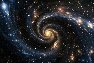 Fototapeta premium Galactic spiral showcasing vibrant colors and cosmic features in a star-filled universe