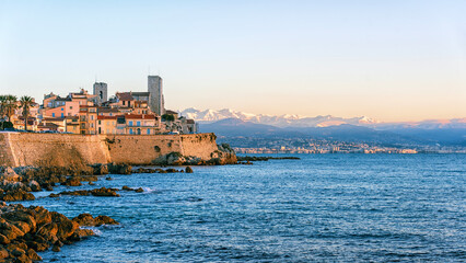 The coastline on the French Riviera in Antibes