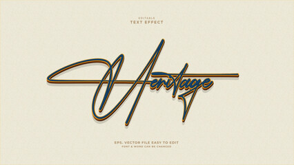 Heritage editable text effect, victorian latin text style