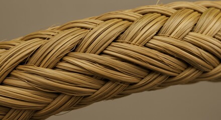 Intricate Woven Fiber Strand: A Close-Up Macro Photography of Natural Material