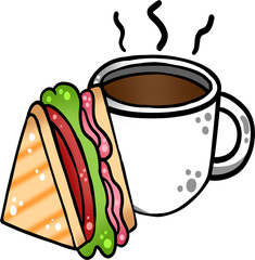 따뜻한 커미와 샌드위치