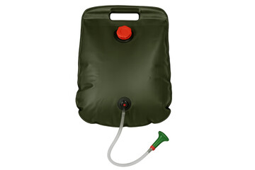 Portable camping shower hanging with transparent background