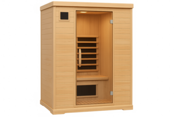 Modern sauna cabin for home spa treatments promoting relaxation and well-being