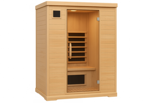 Modern sauna cabin for home spa treatments promoting relaxation and well-being