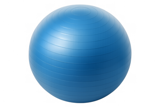 Large inflated blue fitness ball isolated on transparent background - Powered by Adobe