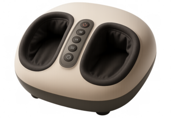 Electric foot massager providing comfort and relaxation on transparent background