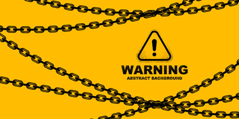 Abstract warning background design, warning system banner with chains illustration	