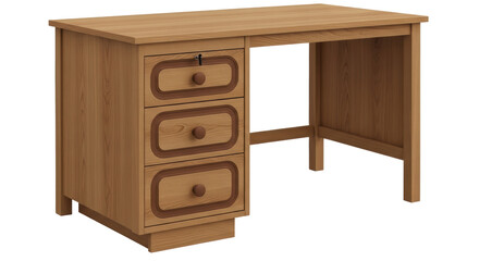 Isolated Wooden Desk
