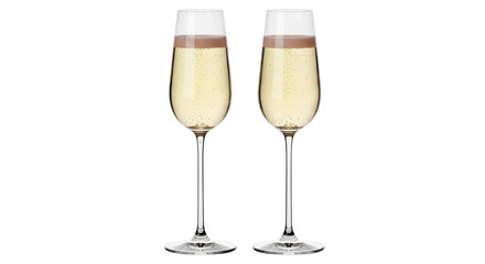 Isolated Champagne Flutes