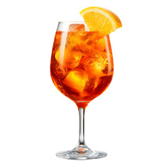 glass of aperol spritz on transparent background