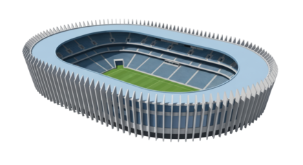 Isolated Aerial View of Stadium