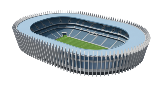 Isolated Aerial View of Stadium