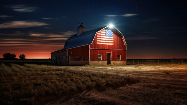 setting american flag light