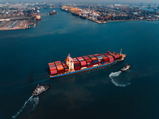 shipping logistic cargo container ship import export goods and distributing products to dealer and...
