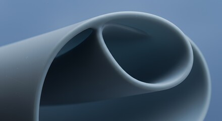 Abstract Blue Silicone Form: Curving Layers and Smooth Textures