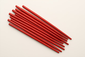 Fototapeta premium a pair of red chopsticks.