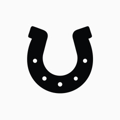 horseshoe icon vector template