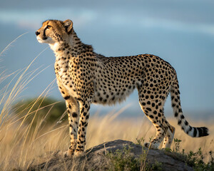 Naklejka premium An elegant Cheetah wildlife animal mammal.