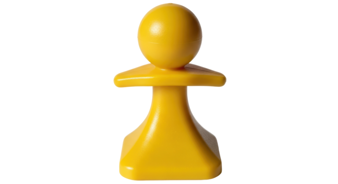 Isolated Yellow Pawn Chess Piece