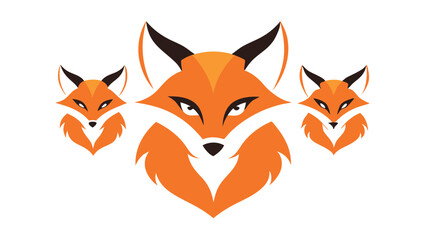 Cute red fox cartoon vector illustration with a bushy tail