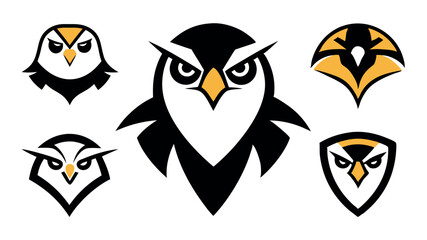 A vector set of diverse owls