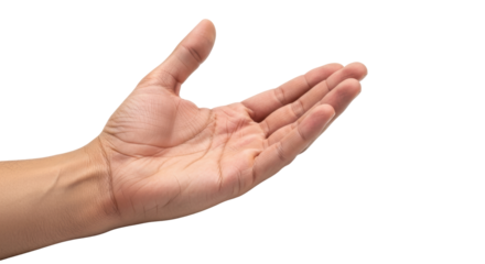 Isolated Open Hand Offering Gesture