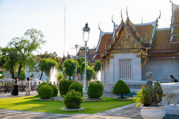 Marble buddhist temple sunset light sightseeing travel
