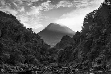 Sunrise view of Mount Merapi from Turgo Bawah