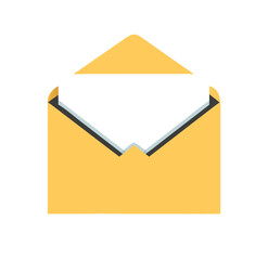Yellow envelope. Letter vector