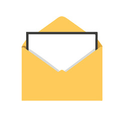 Yellow envelope. Letter vector