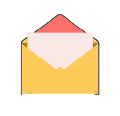 Yellow envelope. Letter vector