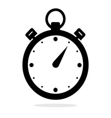 Stopwatch icon with shadow. Vector illustration