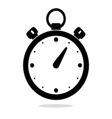 Stopwatch icon with shadow. Vector illustration