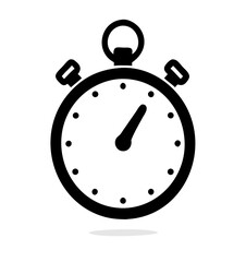 Stopwatch icon with shadow. Vector illustration