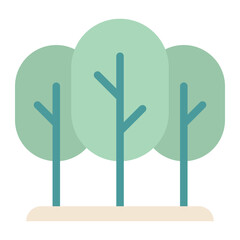 Obraz premium Minimalist Trees Silhouette Illustration