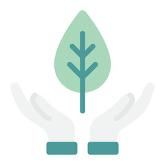 Hands Holding a Leaf Icon