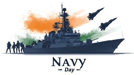 illustration of Indian navy day. Indian national celebration. poster, banner