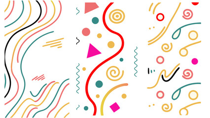 Abstract art background with colorful shapes lines and swirls vector illustration