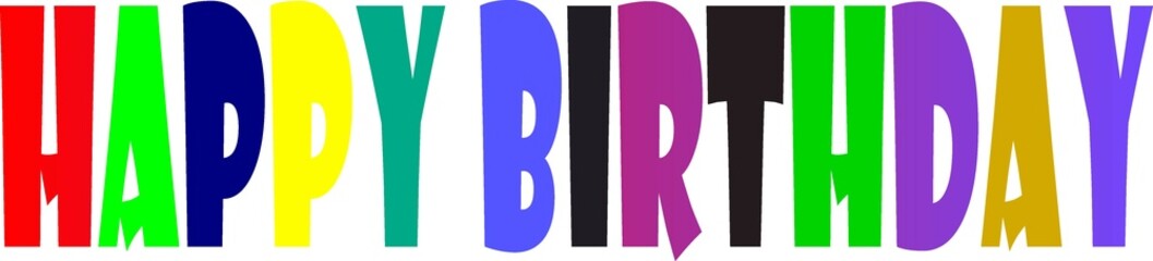 Colorful Birthday Message with Fancy Text