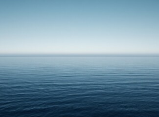 Obraz premium Vast Ocean Horizon Under a Tranquil Blue Sky