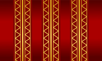 Red and gold vertical geometric stripe pattern with luxury background texture