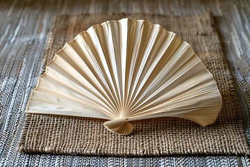 Natural hand fan crafted from palm high resolution picture