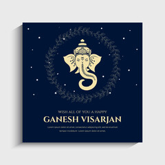 Happy Ganesh Visarjan Social Media Instagram Post Template