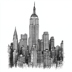 Tudor manhattan rod hand sketch print design. college text print, Creative studio city vibes vector graphic artwork. New york city hand drawing. New York design studio t shirt print design.