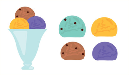 Ice Cream Vector Set for Summer Designs, Sweet Summer, icecream icons, patterns, illustration