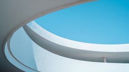 Fototapeta premium Abstract architectural curves and skylight design isolated on white background