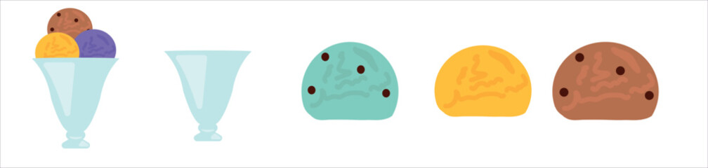 Ice Cream Vector Set for Summer Designs, Sweet Summer, icecream icons, patterns, illustration
