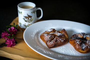 filled puff pastry to coffee time, a homemade sweet pastry