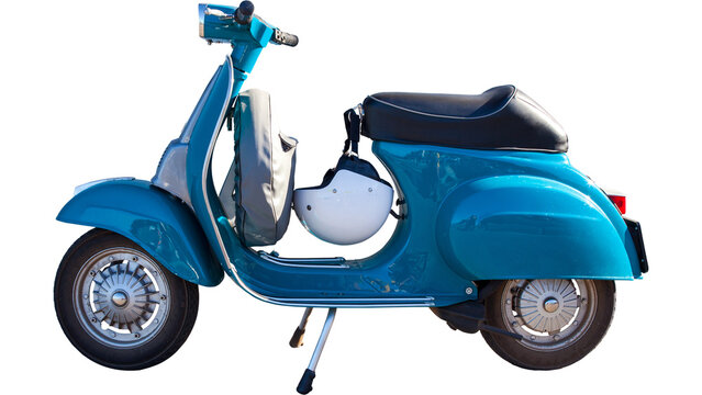vintage scooter isolated on white