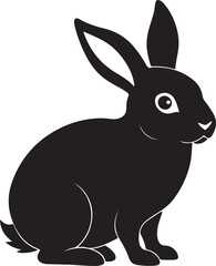 Rabbit black silhouette vector art